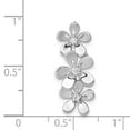 thumbnail image 4 of 14K White Gold Charm Pendant Diamond Round 1 10Ct. Three Flower Chain Slide, 4 of 4