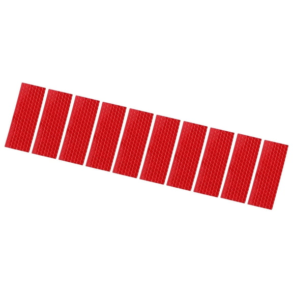 10pcs Reflective Stickers Rectangle Shape Safety Tape Reflector Universal for Cars Waterproof PET Red