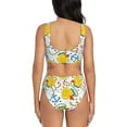 thumbnail image 3 of Wukai Ducks and Anchors Women's Bikini Set Two Piece,wimsuit High Waisted V Neck Twist Front Adjustable Spaghetti Straps Bathing Suit-Large, 3 of 7