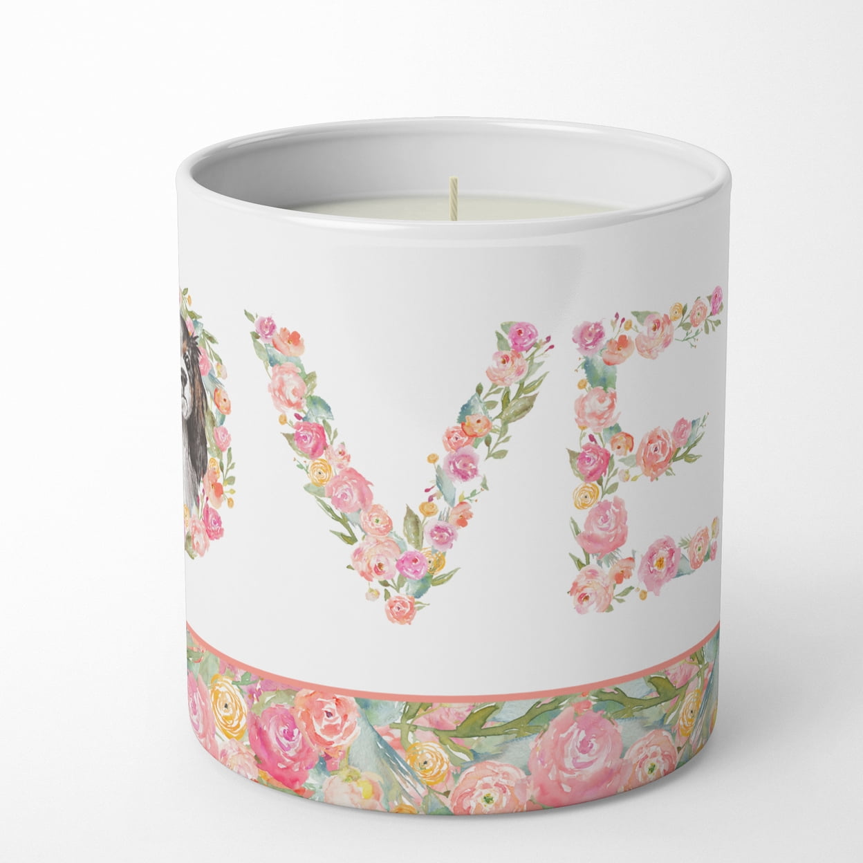 Cavalier Spaniel Tricolor Style 3 LOVE 10 oz Decorative Soy Candle