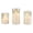Gold, variant on Stonebriar LED Pillar Candles in Glass Hurricanes — Remote & Timer, Real Wax Flameless Candles for Home Décor & Special Occasions, Pack of 3, Assorted Sizes