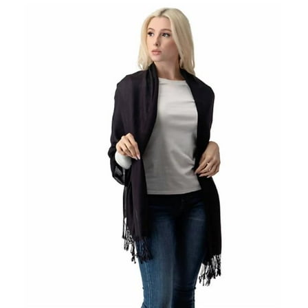 Luxurious Women's Pashmina Shawl in Black - Soft and Elegant