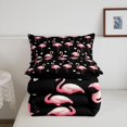 thumbnail image 5 of meiyoeat Pink Wild Flamingo King Size Comforter Sets,Tropical Animal Theme Comforters King Size For Girl,Reversible,3 Pieces,1 Comforter And 2 Pillowcases, 5 of 7