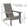 thumbnail image 3 of ResinTEAK Modern Adirondack Chair, Premium All Weather Outdoor Patio Furniture, 21 Inch Wide Seat, Up to 350 lbs, Outdoor Patio Chairs for Deck, Porck & Backyard (Grey), 3 of 10