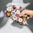 thumbnail image 3 of Fashion Evening Bags Handmade Flower Beaded Bags Banquet Wedding Party Bags,Black, 3 of 9