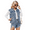 Blue, variant on LYMAYTER S-XL Women Denim Vest Fashion Classic Sleeveless for Jean Vest Jackets With Flap Pockets