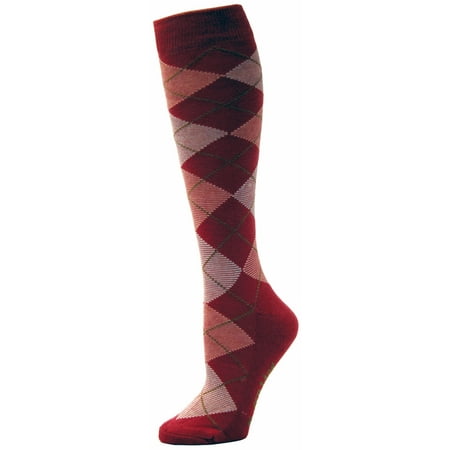 - TuffRider Ecogreen Bamboo Argyle Socks, Hot Pink/White