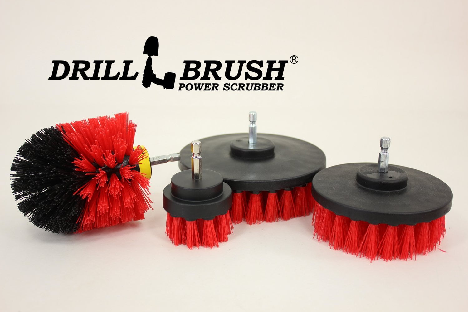Drill Power Heavy Duty Stiff Bristle Scrub Brush Cleaning Kit – Concrete  and Siding Cleaner Drill Brushes – Hard Water Stain Remover Brush for Drill