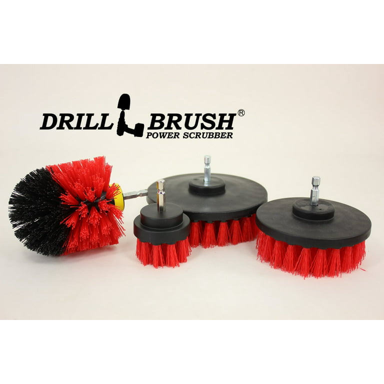 Drill Power Heavy Duty Stiff Bristle Scrub Brush Cleaning Kit 