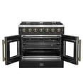 thumbnail image 3 of Forno Galiano 36-inch French Door Gas Range Black and Antique Brass Design, 6 Sealed Burners 83,000 BTU, 5.36 cu.ft. Convection Oven, 3 of 5