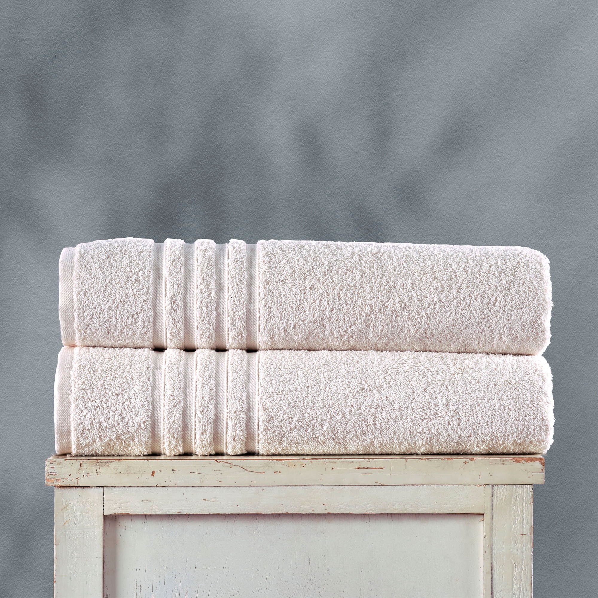 Jumbo Large Bath Sheets Towels 2 Pack Soft and Absorbent, 100% Cotton Towels (Sea Salt, Bath Sheet)