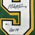 thumbnail image 2 of Framed Autographed/Signed Mike Modano HOF 2014 35x39 Minnesota Green Hockey Jersey Beckett BAS COA, 2 of 2