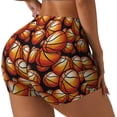 thumbnail image 2 of Xecao Vintage Basketball Print Workout Shorts for Women Soft Smooth Gym Yoga Scrunch Active Tennis Workout Running Shorts, 2 of 9