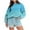 Sky Blue, variant on successthop 2 Piece Lounge Set Women Fleece Long Sleeve Crewneck Sweatshirt and Shorts with Pockets Print Streetwear