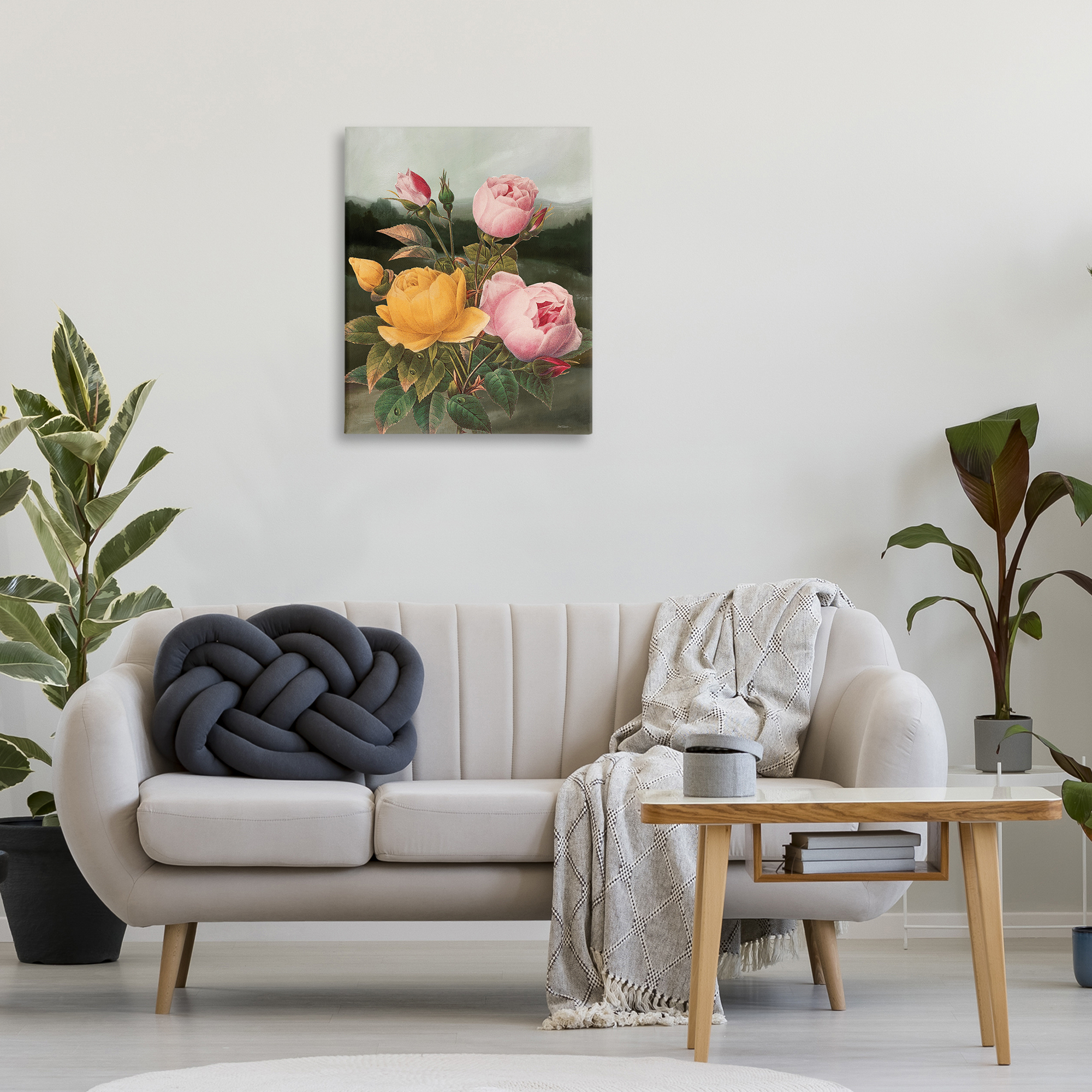 Stupell Industries Vintage Peony Blooms Botanical & Floral Painting Gallery Wrapped Canvas Art Print Wall Art, 24 x 30