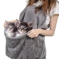 thumbnail image 1 of Cat Sleeping Bag Holding Apron Pet Carrier Kangaroo Bag For Kitten Fleece Pouch, 1 of 5