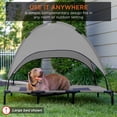 thumbnail image 3 of Best Choice Products 30in Elevated Cooling Dog Bed, Outdoor Raised Mesh Pet Cot w/ Removable Canopy, Carrying Bag - Gray, 3 of 8
