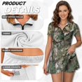 thumbnail image 7 of Chririnla Camo Hunting Golf Tennis Dress for Women Sun Protection Sport Workout Dresses Zip Short Sleeve Collared Golf Outfits with Shorts and Pockets 2Piece, 7 of 7