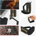 thumbnail image 5 of 2 Pack Grill Brush and Scraper with Wire Bristles and Bristle-Free Scour 2 Side Brushes Handheld Short Handle Scrubber for Grill Grate Cleaner Cast Iron Charcoal Racks Grid BBQ Cooking Grates, 5 of 9