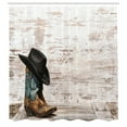thumbnail image 2 of Ambesonne Vintage Shower Curtain, Rodeo Cowboy Grunge Hat, 69"Wx75"L, Black Brown, 2 of 4