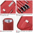 thumbnail image 4 of Hiram Genuine Leather Pencil Case with 4 Slots, Handmade Multifunctional Zipper Fountain Pen Bag, Student Stationery Pen Box (Red), 4 of 9