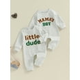 thumbnail image 2 of Elippeo Baby Boy Fall Romper Letter Embroidery Long Sleeve Crew Neck Full Length Jumpsuit, 2 of 8