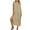 Khaki, variant on LYEAA Going out Dresses for Women Crew Neck Sleeveless Knit Slit Elegant Long Dresses Solid Casual Dressy Tie Waist Pullover Dresses Modest Holiday Dresses Black S