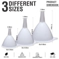 thumbnail image 4 of Plastic Funnels - 3 Pack Round Funnels for Filling Bottles, Jars & Containers - Set with Holders - For Kitchen & Automotive Use, 4 of 7