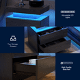 thumbnail image 4 of Nightstand with LED Light, Paproos Modern Nightstand with 2 Drawers, 19"W Wide Bedside Table, End Table Side Table for Bedroom Living Room, Black, 4 of 10