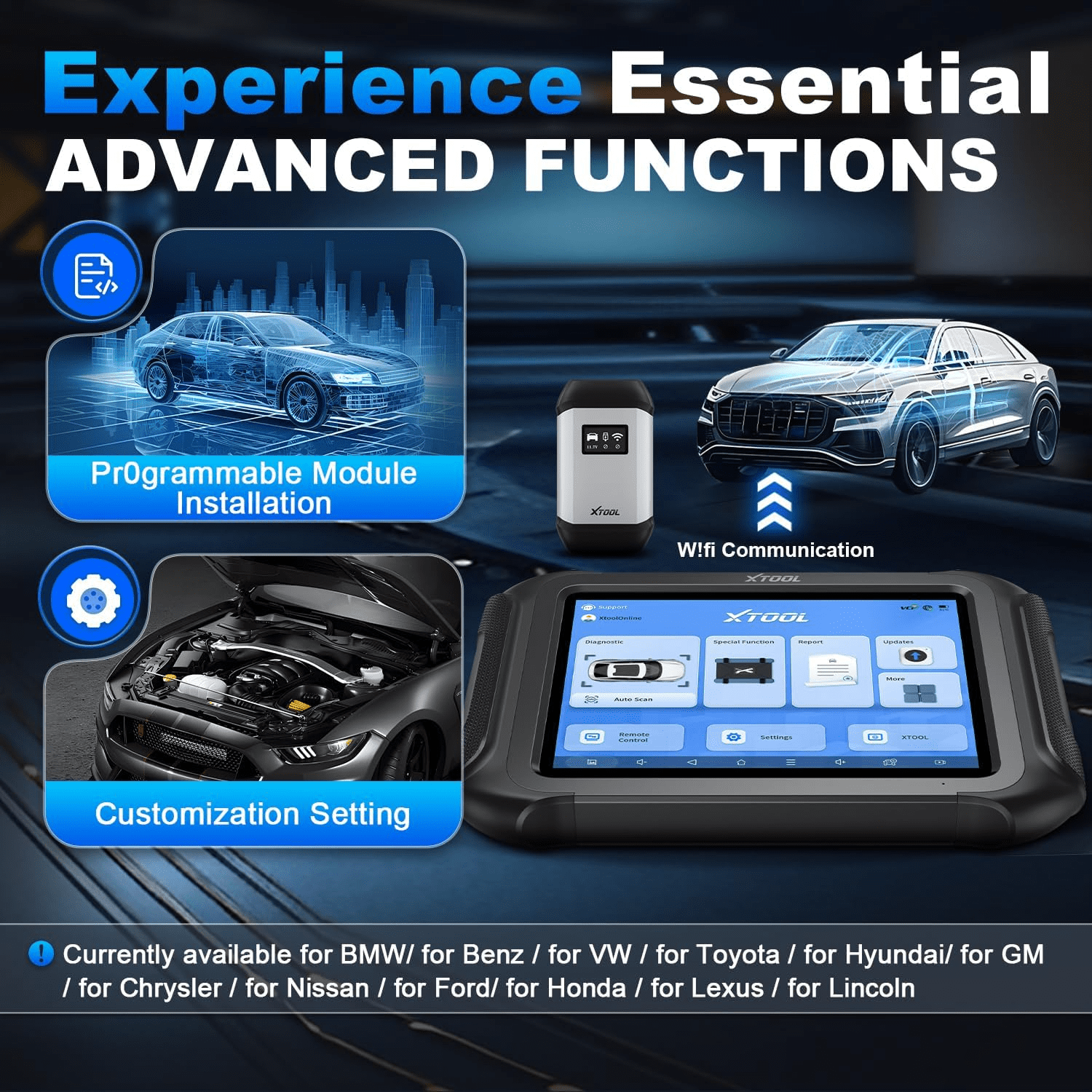 XTOOL D9S Pro + XV200 Endoscope Automotive OBD2 Scanner Bluetooth Diagnostic Tool, Bi Directional Scan Tool, Full System Diagnostic Tool, 45 Services