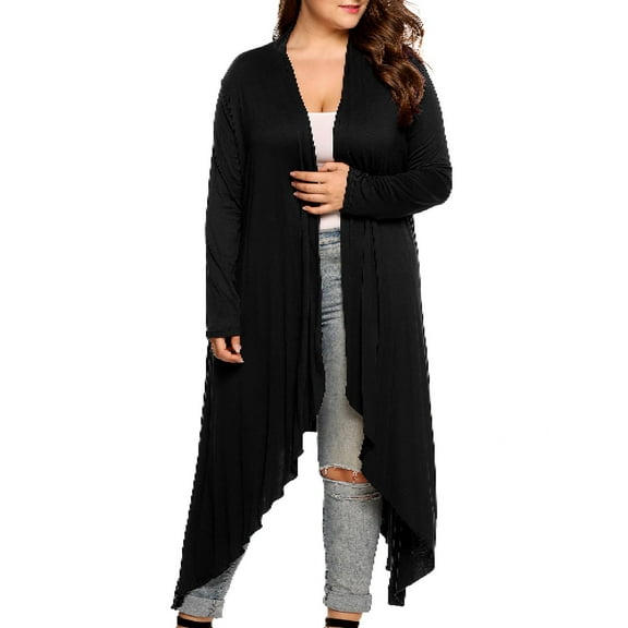 Weardear Women's Plus Size Long Cardigans Long Sleeve Duster Cardigan Lightweight Sweater