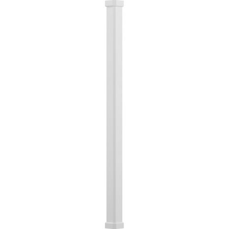 product image of 6  x 8  Endura-Aluminum Craftsman Style Column  Square Shaft (For Post Wrap Installation)  Non-Tapered  Textured White Finish w/ Capital & Base