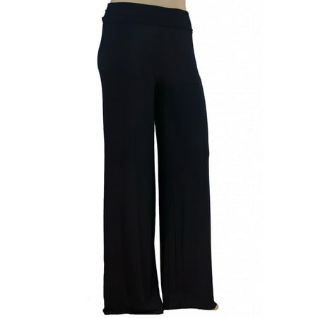 Women's Plus Size Premium Modal Softest Ever Stretchy Pants Palazzo Pants Yoga Pants Made in USA with Imported (Best Ass Ever In Yoga Pants)