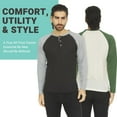 thumbnail image 7 of DARESAY Men's Thermal Crew Long Sleeve Henley Tops Base Layer Shirt-3 & 4-Pack (Up to 3X), 7 of 7
