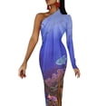 thumbnail image 3 of Underwater coral reef Half Dleeve Split Dress bandage dress elegant women"s dresses sale, 3 of 6