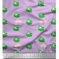 thumbnail image 1 of Soimoi Poly Crepe Fabric Lotus & Frog Kids Print Fabric by Yard 52 Inch Wide, 1 of 3