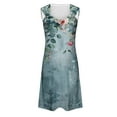 thumbnail image 5 of Viikei Trendy Striped Short Sleeve Dress,Women's Casual Versatile Printed V Neck Casual Sleeveless Suspender Dress Dark Gray XL, 5 of 5