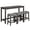 Set A: Dark Gray, variant on MEETFAV 4-Piece Bar Table Set with Power Outlet, Industrial Dining Table & 3 Upholstered Stools for Dining Room, Dark Gray