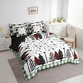 thumbnail image 3 of Manfei Kawaii Xmas Tree Child Bedding Comforter Set 7-Piece, Winter Christmas King Bedding Sets, Green Plaid Reversible Bed Sheets, Luxury Bedroom Decor, 3 of 7