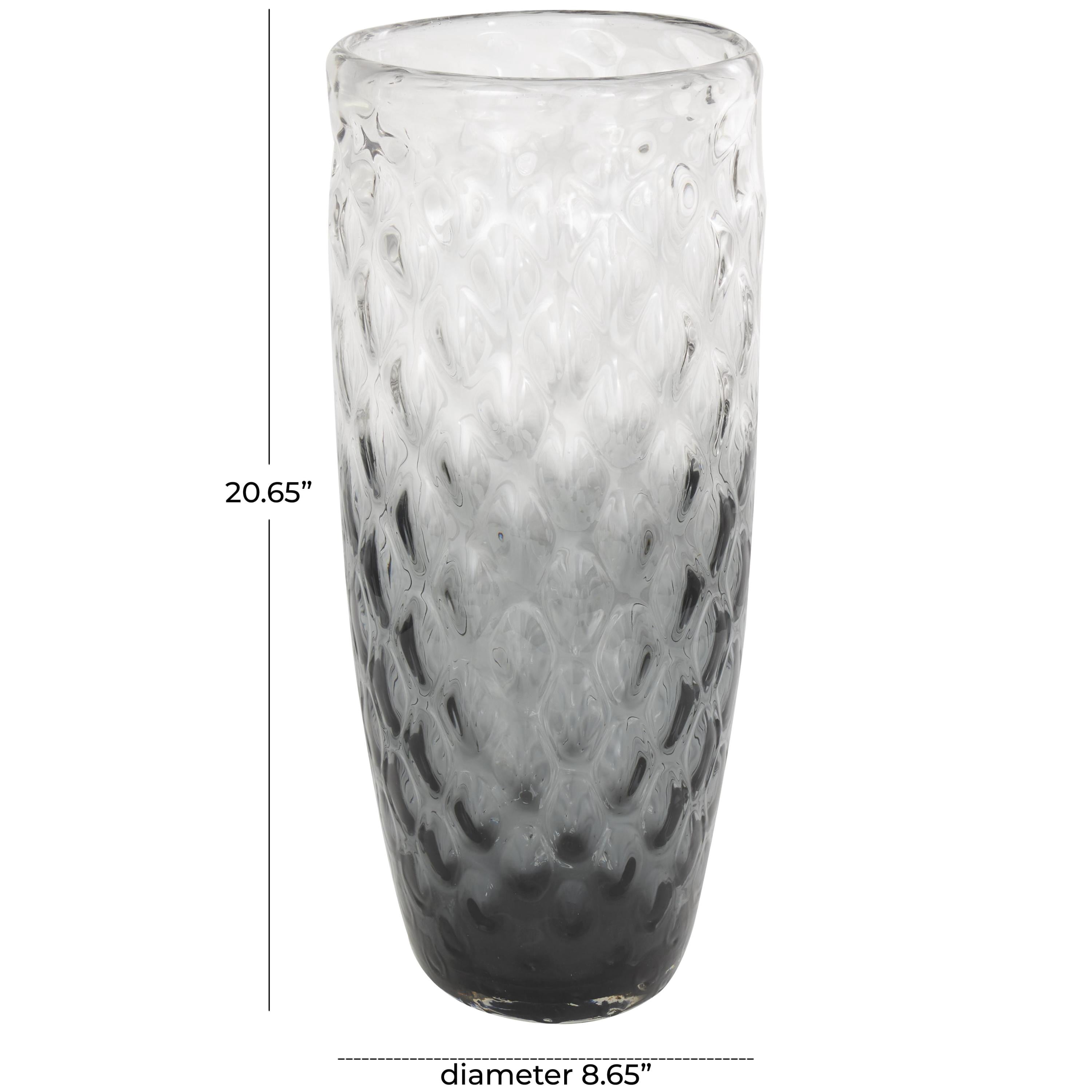DecMode 21" Handmade Ombre Black Glass Vase