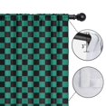 thumbnail image 4 of Blackout Kids Curtains,Teal and Black Checkerboard Pattern Childrens Insulated Curtains Set Of 2,Bedroom Essentials,Toddler Room Decor 42"x54", 4 of 5