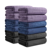 Covina Home 12 Pack Hand Towel Set, Oversized Ultra Soft Microfiber Bathroom Towel Set Adult Luxury Lightweight Cozy Collection