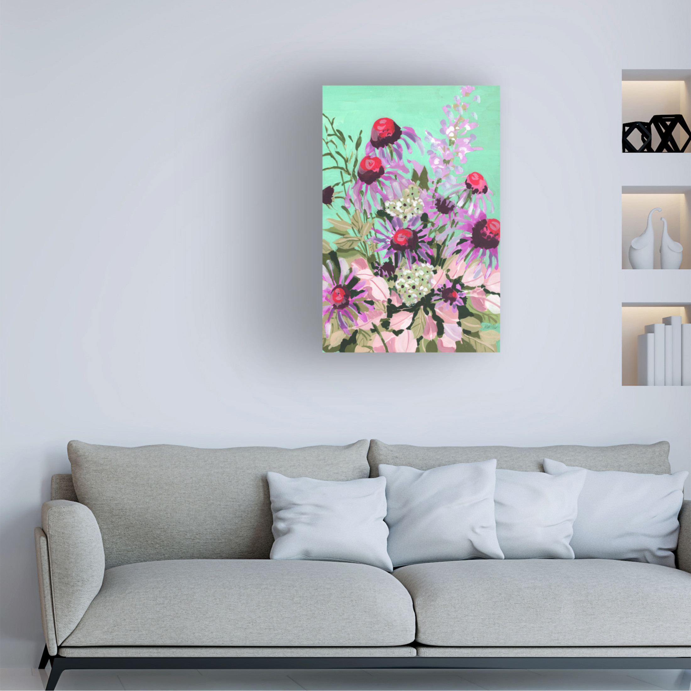Trademark Fine Art Ania Zwara Echinacea Red And Pink Canvas Wall Art