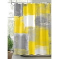 thumbnail image 2 of Shower Curtains Abstract Yellow Gray Painting Bath Curtain Vintage Style Waterproof Bathroom Shower Curtain Set with Hooks Decoration 72 x 72 Inches, 2 of 7