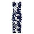 thumbnail image 4 of Women Sweat Suits 2 Piece Set Womens Sleeveless Tank Pajama Set Floral Print Outfits for Women 2 Piece Summer Sets, 4 of 5