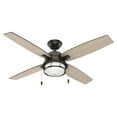thumbnail image 5 of Hunter 52 inch Outdoor or Indoor Ceiling Fan with LED Light and Pull Chain - Bronze Rustic Ceiling Fan, Standard Mount, 4 Blades, For Patio, Porch, Garage, or Living Room - Ocala 59214, Noble Bronze, 5 of 14