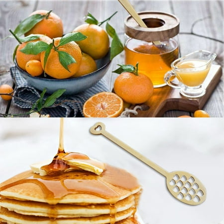 - NEW 1pc Bionic Natural Wood Honey Dipper Server Mixing Stick Spoon Healthy
