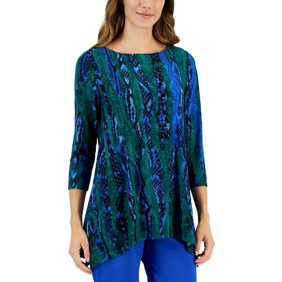 Petite Chrome Snake Jacquard Top Northern Lights Combo PXL