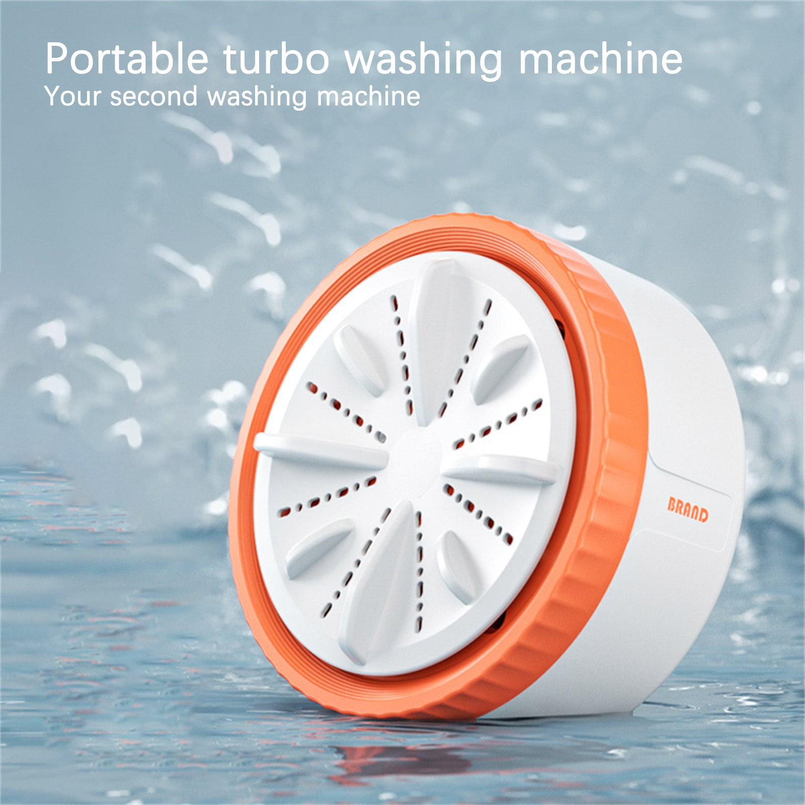 Portable Washing Machine, 4.7x2.7inch Mini Ultrasonic Washing Machine, USB Powered & Customizable Timer, Suitable for Business Trip, Home, Apartment, College Rooms(Orange)