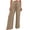 #04 Khaki 【Mix & Match: Stock Up on Your Favorite Colors】, variant on Women's Soft Nylon Spandex Stretch Trousers, Elastic Waist Straight Leg Long Pants with Functional Pockets, Tummy Control Slimming Fit, Casual Daily Wear, Work & Weekend | TruHer,Black L